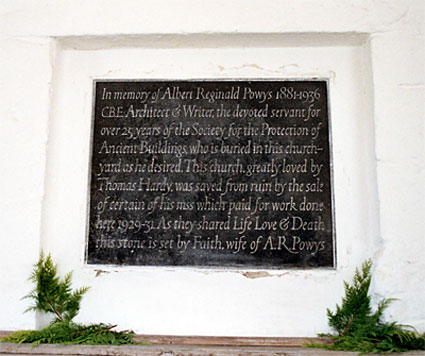 Memorial to A.R. Powys by Reynolds Stone.
