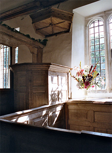 The pulpit at St. Andrews Church. Winterborne Tomson