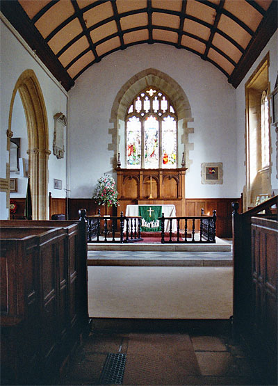 The chancel was extended in 1911.