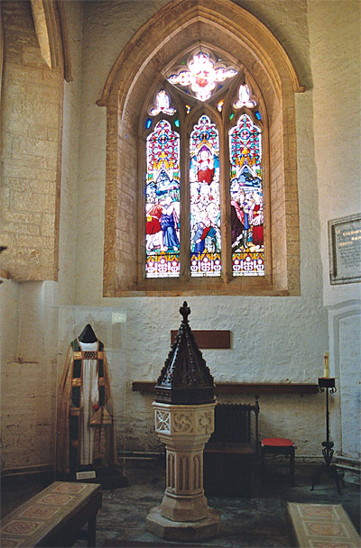 South transept now the bapistry and a memorial area to Archbishop Fisher