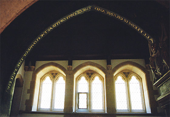 Arch over the entrance to the North or Manor Chapel.