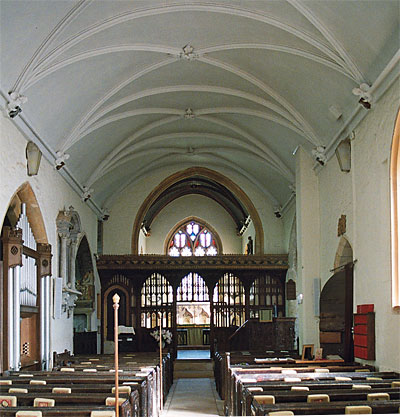 The Nave, looking east towards the Screen, Choir and Chancel