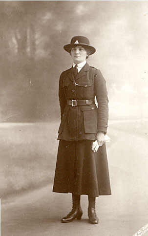 Alice Maud Trent in the uniform of the Women's Police Volunteers - 1918