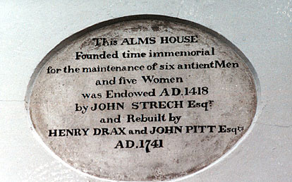 Inscription on the Almshouses in East Street, Wareham.