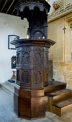 The pulpit at St. Mary's Church dates from 1640.