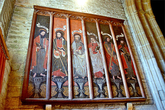 One of two sets of six 15th century panels originally at Milton Abbey and now at All Saints, Hilton.