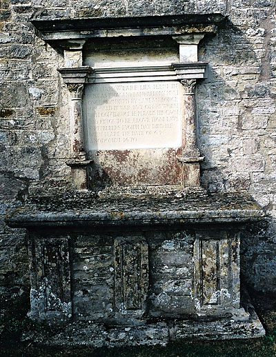 William Weare's grave under the church wall.