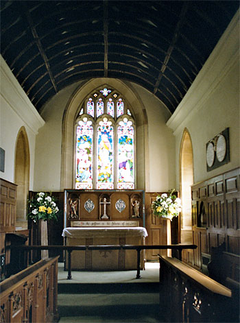 Photo of the church interior looking into the chancel