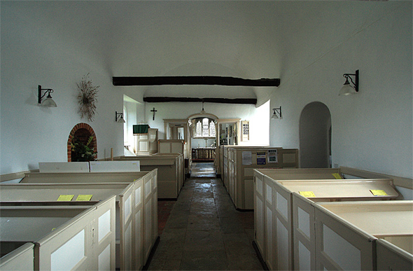 Interior of the church at Chalbury. Photo by Mike Searle, For more about the photographer click on the photo.