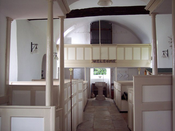Interior of Chalbury Church. Photo by Trish Steele, for more information about the photographer click on the photograph.