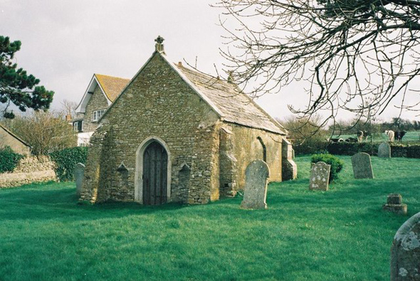 Remains of the old parish church at Fleet, Photo by Chris Downer, please click on image for more about the photographer.