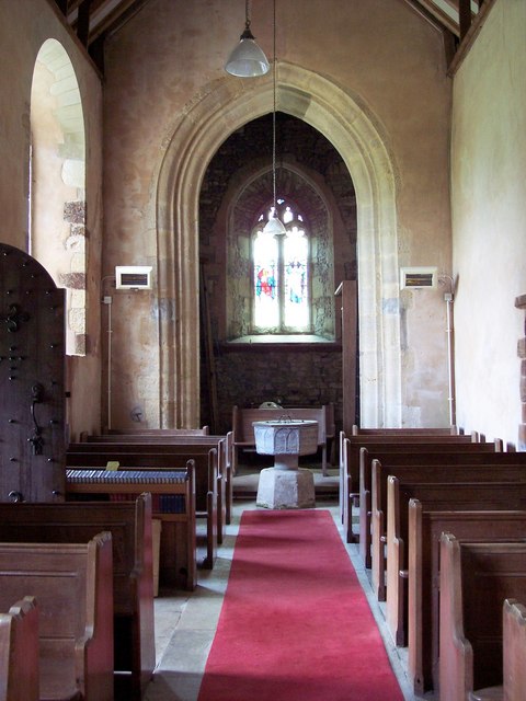 Interior of St. Mary's Church at Almer. Photo by Trish Steel, please click on the image for more about the photographer.