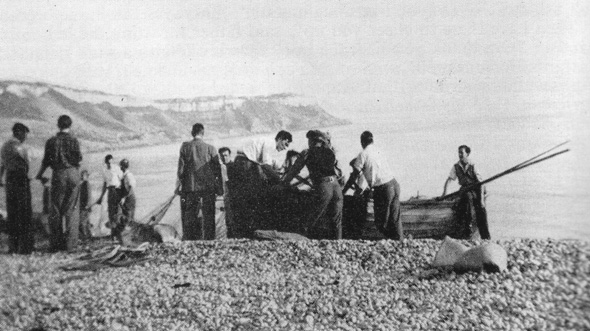 Fishermen on Chesil Beach