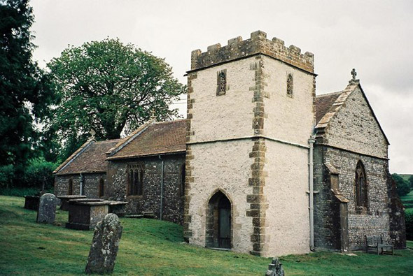 The parish church of St. Mary at Frome St. Quintin. Photo by Chris Downer taken in 1997. For more about the photographer click on the image.