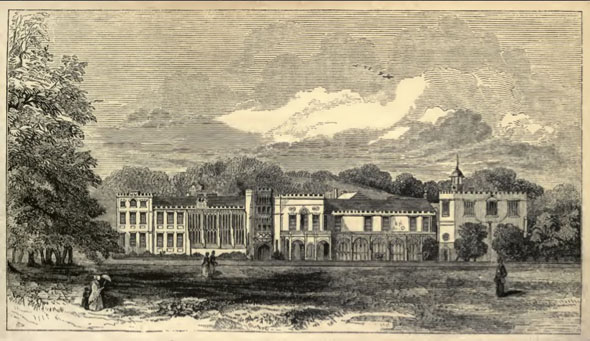 Image of Forde Abbey in the parish of Thorncombe taken from a mid 19th century publication