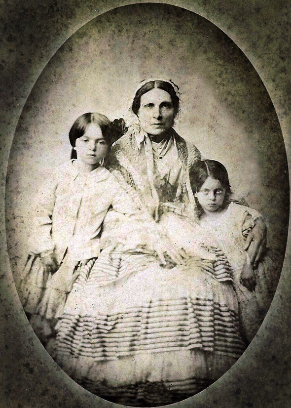 Elizabeth Henrietta (nee Wilson) Salkeld 1802-1879, with two of her grand children.