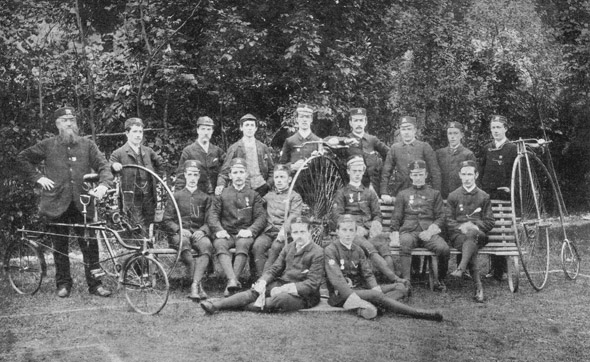 The Dorchester Rovers Cycling Club photographed in the 1880's