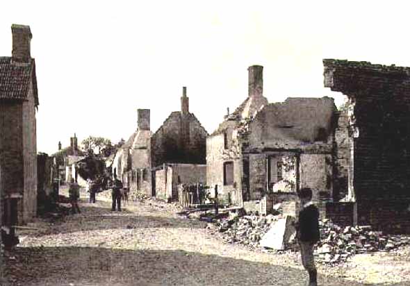 The village of Sixpenny Handley photographed shortly after the fire in 1892.