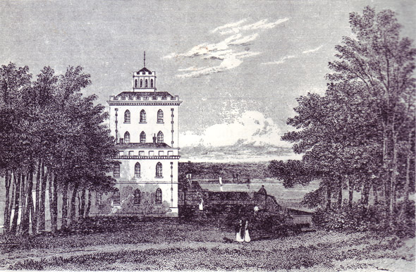 Brownsea Castle from a drawing by J P Neale 1830
