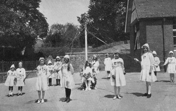 Dancing round the Maypole 1918